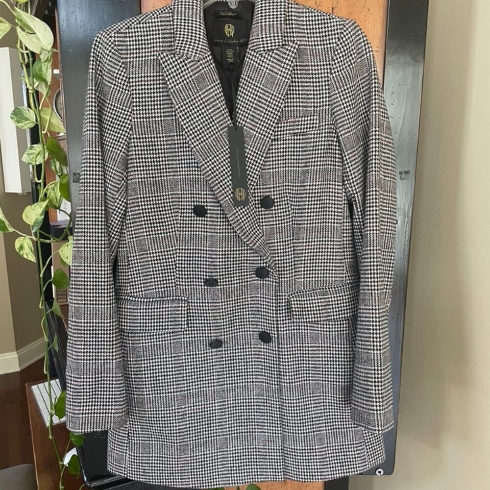 NWT House of Harlow 1960 Wool Blend Tweed Blazer sz XS